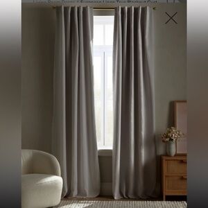 European Linen True Blackout Curtain in cloud (light grey)
